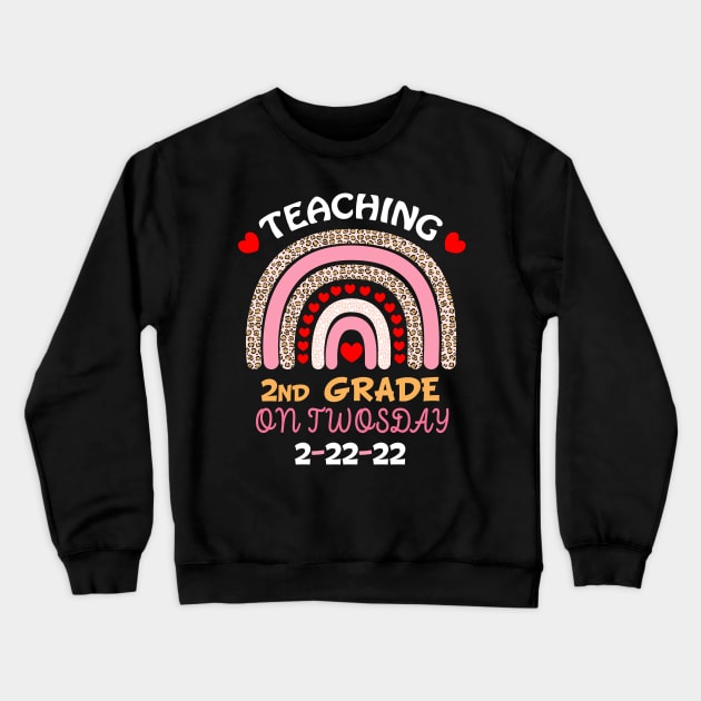 teaching 2nd grade on twosday 2222022 Crewneck Sweatshirt by soufibyshop